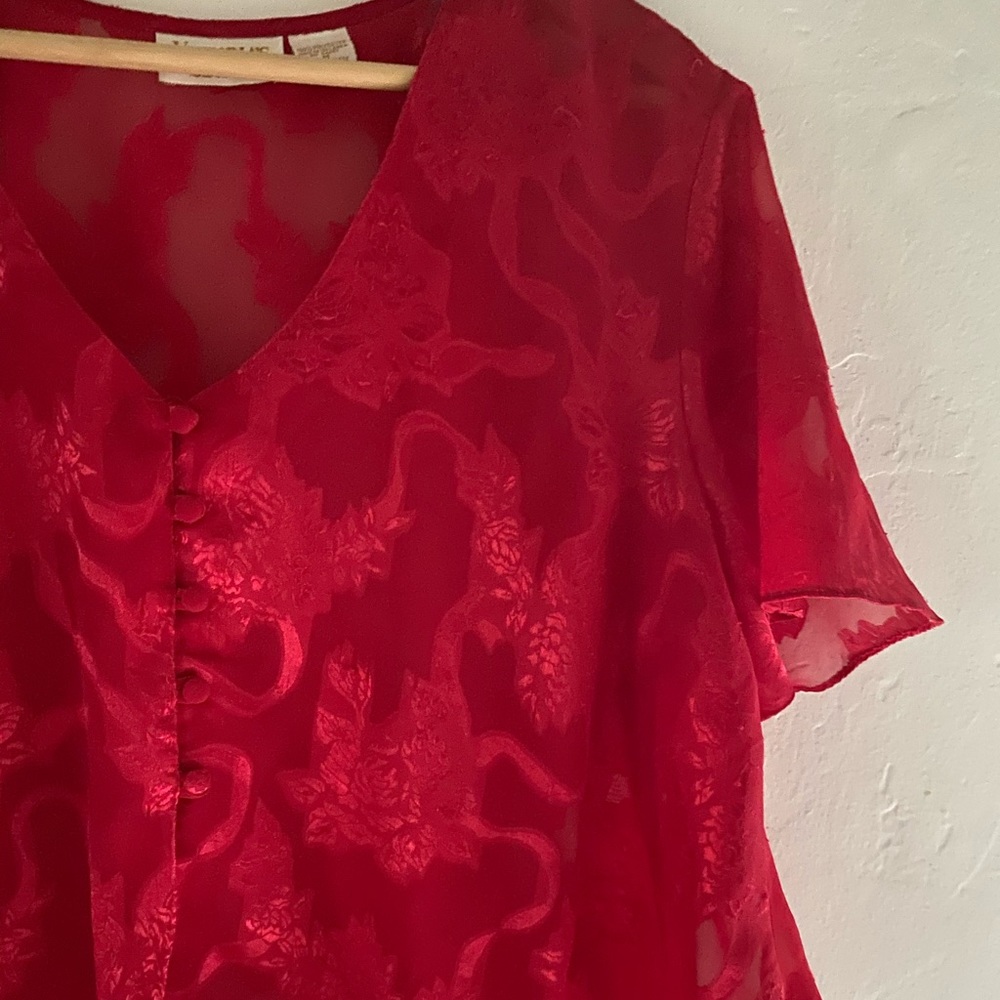 Sheer red swing top Victoria secret gold label